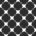 Seamless Pattern With Polka Dots. Black And White Background.