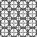 Seamless pattern with polka dots of three sizes in black and white