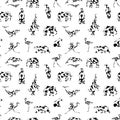 Seamless pattern with polygon animals