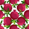 Seamless pattern with pomegranates. Decorative patterns of the pomegranate fruit