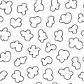 Seamless pattern with popcorn. Hand drawn pop corn for cinema. Vector illustration in doodle style on white background Royalty Free Stock Photo