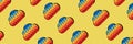 Seamless pattern popit toy cloud yellow banner