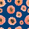 seamless pattern poppies background colored