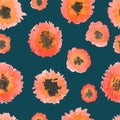seamless pattern poppies background colored