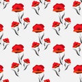 Seamless pattern with poppy. abstract Floral print Royalty Free Stock Photo