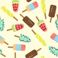 Seamless pattern with popsicles