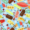 Seamless pattern with popsicles