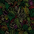 Vegetables Doodle Pattern Royalty Free Stock Photo