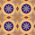 Seamless pattern with Portuguese tiles. Azulejo