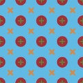 Seamless pattern of positive battery circles and with an X symbol Royalty Free Stock Photo
