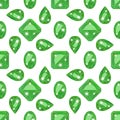 Seamless pattern with precious gem Emerald Royalty Free Stock Photo