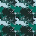 Seamless pattern with predatory birds silhouettes