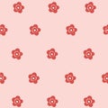 Seamless pattern pretty pink flower art Royalty Free Stock Photo