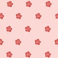 Seamless pattern pretty pink flower art Royalty Free Stock Photo