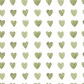 seamless pattern, print cute green hearts on a white background. digital paper, scrapbooking. cute background in pastel colors Royalty Free Stock Photo