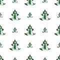 Seamless pattern, prints of Christmas trees