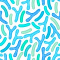 Seamless pattern with probiotics. Lactic acid bacterium. Bifidobacterium, lactobacillus. Microbiome
