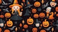 seamless pattern with pumkin halloween pastel halloween candy