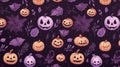 seamless pattern with pumkin halloween pastel halloween candy