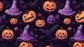 seamless pattern with pumkin halloween pastel halloween candy