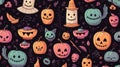 seamless pattern with pumkin halloween pastel halloween candy
