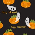 Seamless pattern with pumpkin lights Royalty Free Stock Photo