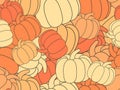 Seamless pattern with pumpkins. Halloween decoration. Autumn background for the holidays. Vector