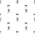 Seamless pattern with puppet or marionette icon on white background. The concept of management, manipulation. Vector illustration Royalty Free Stock Photo