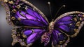 seamless pattern of purple butterflies on a black background Royalty Free Stock Photo