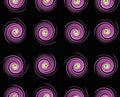 Seamless pattern purple spirals swirls on black, colorful background, original texture, interesant textile print Royalty Free Stock Photo