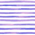 seamless pattern with purple watercolor stripes. hand painted brush strokes, striped background. Vector illustration Royalty Free Stock Photo