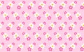 Seamless pattern with flowers and pink bakcground