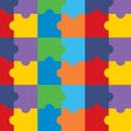 Vector seamless pattern with colorful puzzle Royalty Free Stock Photo