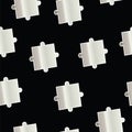 Seamless pattern with puzzle pieces on black background Royalty Free Stock Photo