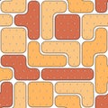 Seamless pattern with puzzles of cookies, crackers.