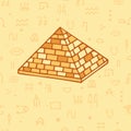 seamless pattern pyramid and Egyptian hieroglyphs. Ancient Egypt