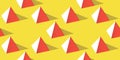Seamless pattern with pyramid shape on yellow background in modern dotted texture style Royalty Free Stock Photo