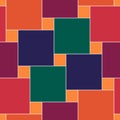 Seamless pattern. Pythagorean tiling. Squares tessellation. Repeated color checks ornament. Square, check shapes background.