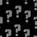 Seamless pattern. Question marks, doubt background. Simple endless repeating motif. Poll, survey, interrogation, query Royalty Free Stock Photo
