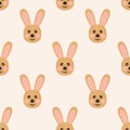 The seamless pattern with the rabbits on the beige background. The save with the Clipping Mask