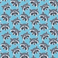 Seamless pattern with raccoons