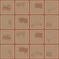 Seamless pattern with railroad icons