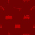 Seamless pattern with railroad icons