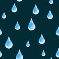 Seamless pattern of rain drops on dark blue polygonal Royalty Free Stock Photo