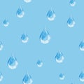 Seamless pattern of rain drops on a light blue polygonal