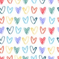 Seamless pattern with rainbow-colored hearts. LGBT concept