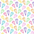 Seamless pattern with a rainbow daimonds