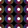 Seamless pattern rainbow vinyl records