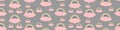 Seamless pattern with rainbows and pink clouds Royalty Free Stock Photo