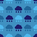 Seamless pattern of rainy clouds Royalty Free Stock Photo